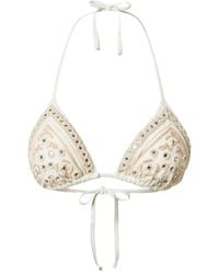 Twinset - Embroidered Triangle Bikini Top - Lyst