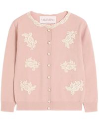 Valentino Garavani - Embroidered Cardigan With Lace Inserts - Lyst
