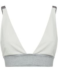 Brunello Cucinelli - Triangle-Cup Cotton Crop Top - Lyst