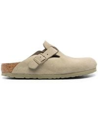 Birkenstock - Boston Faded Khaki, Suede Leather Shoes - Lyst