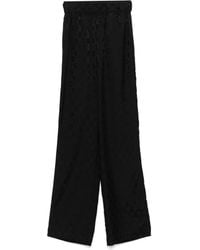 John Richmond - Logo-Jacquard Wide-Leg Trousers - Lyst