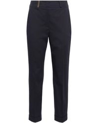 Peserico - High-waist Cropped Trousers - Lyst