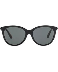Burberry - Tubular Check Round Sunglasses - Lyst