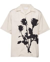 Prada - Short-sleeved Cotton Shirt - Lyst