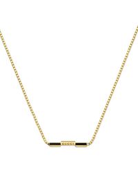 Gucci Collier Link to Love en or 18ct serti d'émail - Blanc