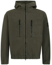 Stone Island - 1200011 Organic-Cotton Ripstop Comfort-Fit Hooded Overshirt With Zip Pockets - Lyst