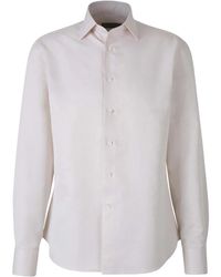 Canali - Camisa Con Cuello Italiano - Lyst