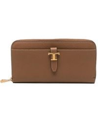 Tod's - T Timeless Pebbled Leather Wallet - Lyst