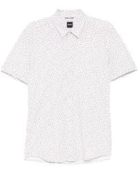 BOSS - Floral-Print Short-Sleeve Shirt - Lyst