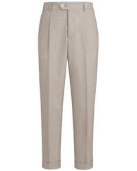 Brunello Cucinelli - Pantalon En Laine Vierge À Plis - Lyst