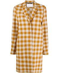 Harris Wharf London Abrigo con motivo pied de poule - Amarillo