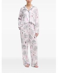 DKNY - Illustration-Print Piped-Trim Pajama Set - Lyst