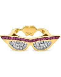 EDINA KISS - Diamond And Sapphire Sunglass Ring - Lyst