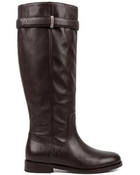 Peserico - Buckle-Detail Leather Knee-High Boots - Lyst