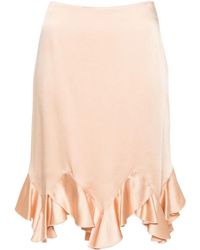 Stella McCartney - Ruffled Satin Midi Skirt - Lyst