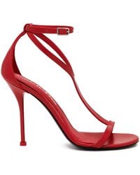 McQueen - Leather Harness Heeled Sandals 90 - Lyst