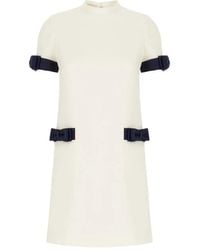 Valentino Garavani - Bow-Detail Short-Sleeve Mini Dress - Lyst
