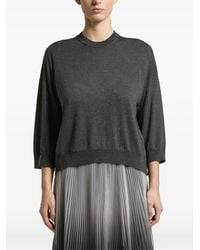 Peserico - Flecked-Knit Panelled Sweater - Lyst