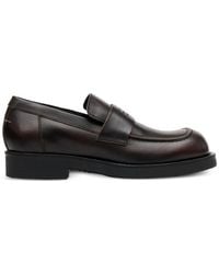 MM6 by Maison Margiela - Round-Toe Leather Loafers - Lyst
