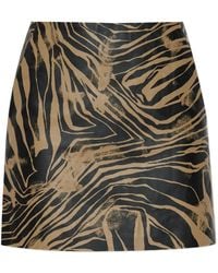 Munthe - Lipper Zebra-Print Leather Skirt - Lyst
