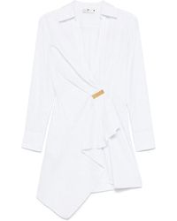 Elisabetta Franchi - Wrap Midi Dress With Ruffle Detail - Lyst