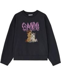 Ganni - Graphic-Print Sweatshirt - Lyst