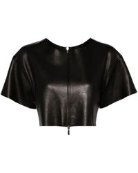 Maticevski - Cropped Leather T-shirt - Lyst