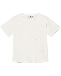 Twinset - Floral-Appliqué T-Shirt - Lyst