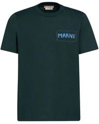 Marni - Short-Sleeve T-Shirt With Rectangular Patch Design - Lyst