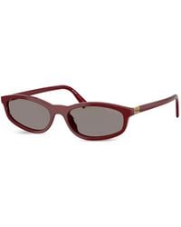 Miu Miu - Regard Logo-Plaque Oval-Frame Sunglasses - Lyst