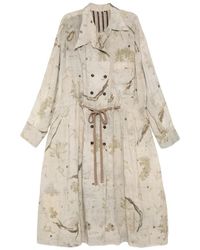 Ziggy Chen - Graphic-Print Double-Breasted Coat - Lyst
