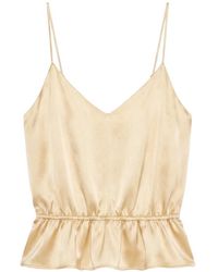 Reformation - Fiorenzo Peplum-Hem Silk Top - Lyst