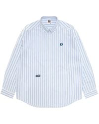 Aape By A Bathing Ape - Striped Cotton Shirt - Lyst
