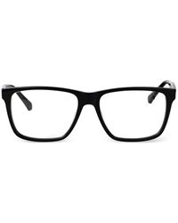 Calvin Klein - Eckige Brille Mit Logo-Schild - Lyst