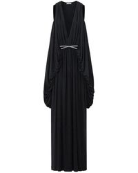 Loewe - Draped Crystal-Bow Maxi Dress - Lyst
