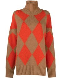 La DoubleJ - Pull Argyle À Col Montant - Lyst