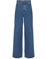 Balmain - Wide-Leg Cotton Jeans - Lyst