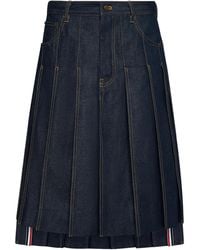 Thom Browne - Selvedge Pleated Five-Pocket Skirt - Lyst