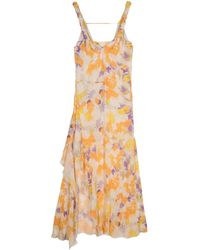 Patrizia Pepe - Asymmetrisches Kleid mit Blumen-Print - Lyst