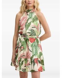 Guess - Tropical-Print Halterneck Dress - Lyst