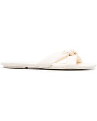 Stuart Weitzman - Flat-Sole Leather Mules - Lyst