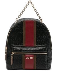 Liu Jo - Logo-Embossed Striped Backpack - Lyst