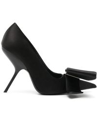 Ferragamo - Bow-Detail Satin Pumps - Lyst