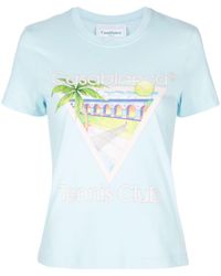 Casablanca - Tennis Club-print Cotton T-shirt - Lyst