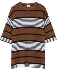 Burberry - Stripe Print Oversized T-shirt - Lyst