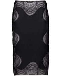 Tom Ford - Lace-Panelled Midi Skirt - Lyst