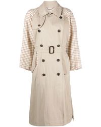 Maison Margiela - Checked Double-breasted Trench Coat - Lyst