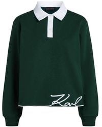KARL LAGERFELD - Signature Polo Sweatshirt - Lyst