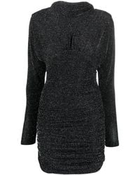 Saint Laurent - Glittery Draped-back Mini Dress - Lyst