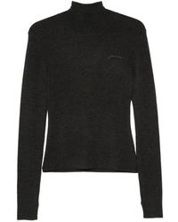 Ganni - Ribbed-Knit High-Neck Sweater - Lyst